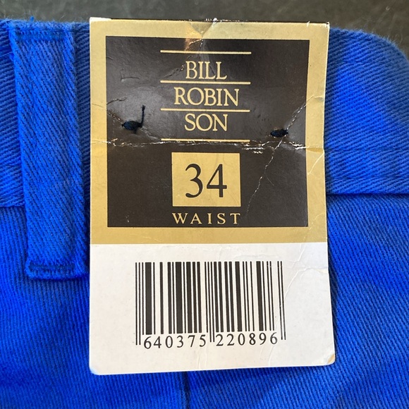 Men’s Bill Robin Son royal blue pleated front shorts size 34 - NWT - Picture 6 of 7